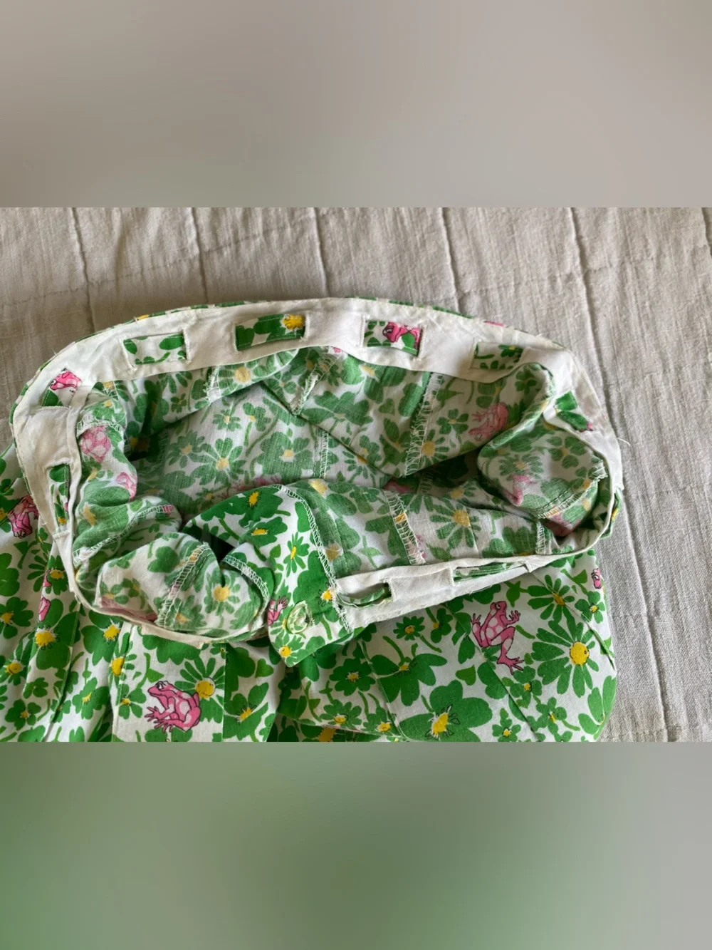 Vintage Green Floral Adjustable Skirt - S